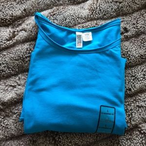 Scoopneck  Long Sleeved T-Shirt Teal Blue L